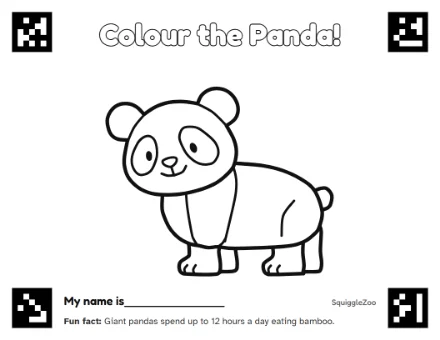 The panda colouring sheet.