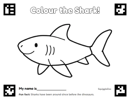 The shark colouring sheet.