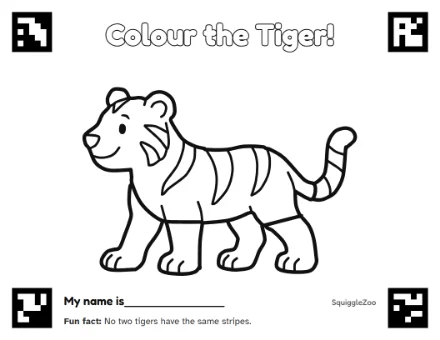 The tiger colouring sheet.